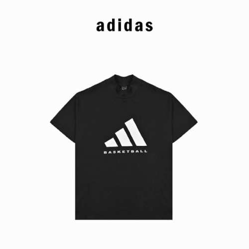 本地自取180 adidas立体硅胶小高领短袖 男女同款，Oversize版型，胸前经典Adidas basketball图案，背后经典硅胶Logo小标，高克重