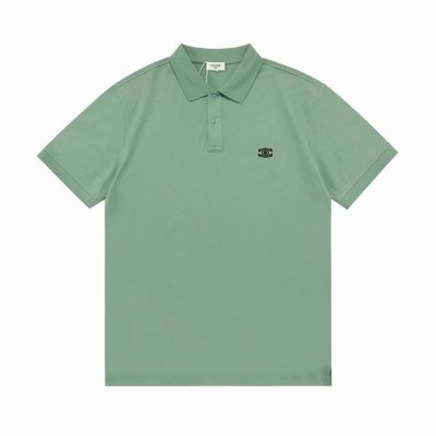 Celine 赛琳 2025新款 凯旋门Logo刺绣 男女同款 休闲polo衫 定制珠地棉面料 进口田岛机刺绣工艺 领标吊牌主唛三标齐全 颜色：墨绿色 尺码：M