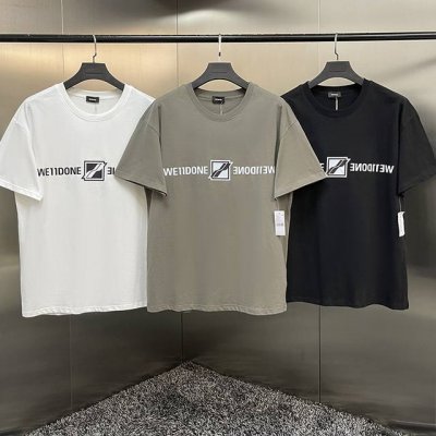 款号W20 we11Done 25Ss 基础标语情侣宽松圆领短袖T恤-原厂品质 color 黑色 白色 碳灰色 size S M L Xl 面料采用280G重磅