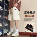 北面The North Face夏季新款 男女同款松紧腰显瘦百搭垂坠感百搭透气休闲五分裤 男士休闲裤 直筒裤 颜色:黑色 白色 尺码:M-4Xl
