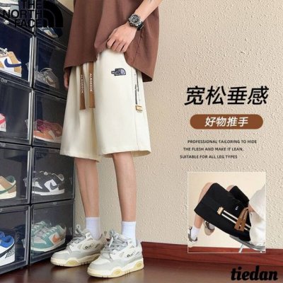 北面The North Face夏季新款 男女同款松紧腰显瘦百搭垂坠感百搭透气休闲五分裤 男士休闲裤 直筒裤 颜色:黑色 白色 尺码:M-4Xl