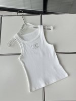 celine* 赛琳凯旋门背心 同原版一致采用32支70D螺纹面料，成分为67%精梳棉29%桑蚕丝和4%氨纶，定制的高支面料明显区别市面普通螺纹，高端精品棉无异