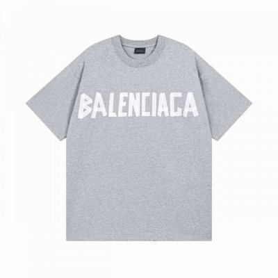 花灰色 Balenciaga 巴黎世家2025 Ss 经典胶带拉浆印花短袖T恤 本市场No.1的质量 真正天花板品质 全部原版开发注意细节图 避免被盗图商家混发