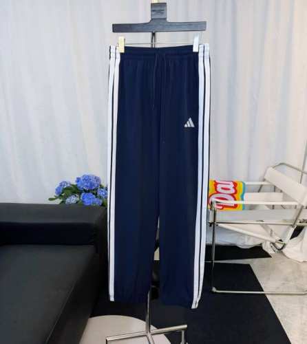款号：D259直筒拖地裤 阿迪达斯Adidas三条杠直筒 速干裤 春夏秋梭织长裤，立体裁剪 梭织面料 进口绣花工艺 裤口抽绳设计 男女轻松驾驭 不挑身材 随意搭