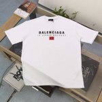 上新 款号 Kl5078 高版本 2025新款Balenciaga巴黎世家8号字母图案Logo印花休闲情侣宽松短袖T恤 独一无二的活性环保面料染色 32支双纱精