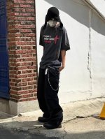 爆款模特图 顶级版本Grailz project G R幸存者标语十字架印花Logo水洗做旧短袖男女同款T恤 设计师 Nooneclosed作为韩国古早的穿搭博