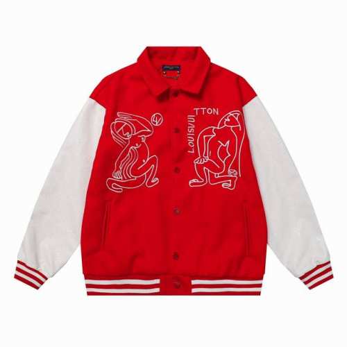 款号B19 Lv裸女 刺绣 袖子满印棒球服 高克重 重工五金配件 M L Xl Xxl