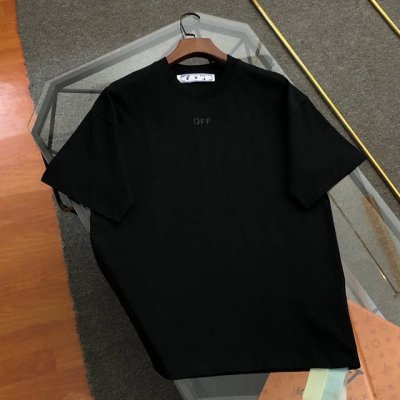 off-White 2025新款字母Logo印花短袖T恤 原版面料高版本高品质 网红明星同款 采用定织定染高克重原版面料，洗水完高达280G纯棉面料，螺纹增加到