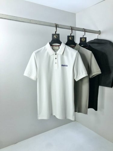 古奇 25Ss春夏新款网眼珠地棉布翻领短Tee 男士经典标识刺绣商务休闲短袖polo衫 贸易公司渠道稀出 同步官网发售 全新一季高端重磅级臻品 属于明星级的一款