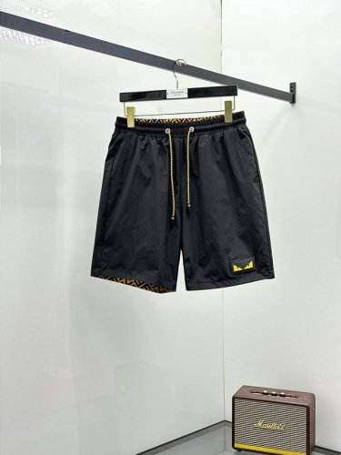 芬迪 三标齐全 2025夏季新款男士休闲双面穿短裤，高级定制面料透气面料 透气弹力舒适度极高，细节无可挑剔，顶级辅料配备，原版Logo设计理念，手感细腻柔软！上