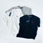 9023 白底图 Ralph Lauren拉夫劳伦2025Fw 早夏竹节纹感肌理正肩短袖T恤 2025年拉夫劳伦早夏首发 经典正肩版型 上身秒变直角肩 暗纹肌理
