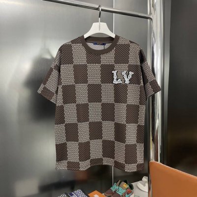 上新 纯原臻品 顶级原版复刻 Louis Vuitton Lv 路易威登棋盘格钉珠针织短袖 原版面料高版本高品质 网红明星同款 毛料选用全精梳棉纱纱线，从工艺上