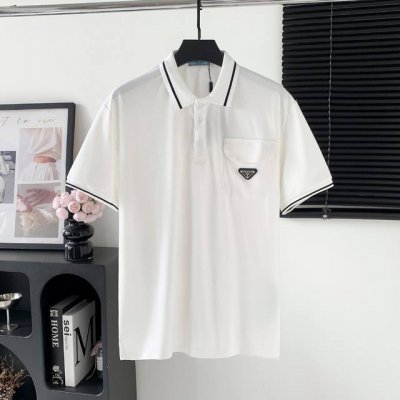 款号 M159 普拉达prada Logo polo短袖 logo标识精致 原版面料 官方同款 polot恤 此款polo衫选用客供进口230G纯棉100%密织