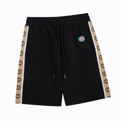 古驰 Gucci 夏季新款 侧边字母织带反光条休闲短裤 定制纯棉面料 超级质感柔软透气 时尚男女同款 Color: 黑色 杏色 Size:Xs S M L