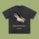 p100 高端品质 balenciaga 2025 Fall 春夏系列 鞋子标语短袖T恤 采用进口康丽数码直喷印花 定染高品质潮牌26支双纱100%洗后300G