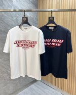 Miumiu 2025年春夏新品上新 三标齐全 圆领短袖T恤 好货不用过多介绍 看细节 专柜码数 M-Xxxl 175 140建议L