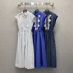 Va*25Ss 气质翻领金属扣点缀重工定位绣花收腰连衣裙，高级面料，颜色:图片3色，面料：精纺条纹棉面料 Smlxl