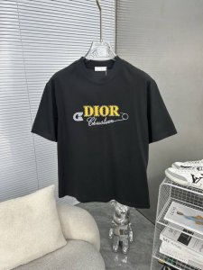 Dior迪奥 2025Ss春夏最新款短袖T恤出货啦 2025新款T恤 高版本专用面料 高克重 260G 纯棉面料 上身舒适不失挺阔 针脚刺绣工艺 数字印花 植绒