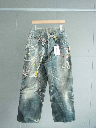 Acne Studio Ac 1981M 糖果链条 Baggy Fit Jeans 男女同款 颜色：图片色 尺码：44 46 48 50 52 尺码表 44码: