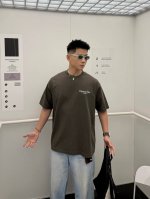 Dior 2025Ss春夏新款 手绘圆领短袖T恤 高品质 手感柔软 定制面料 做工精细 男女同款 黑色 白色 咖啡色 S M L Xl Xxl