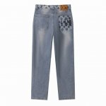 超A版本 Color：蓝色牛仔 水洗牛仔 Size：28-34 Lv路易威登Ss春夏新款字母老花印花口袋小直筒牛仔裤 只做精品 看面料 看做工 看细节 原厂原布