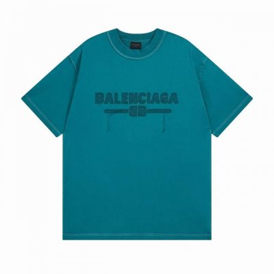 顶级版本 大货细节图 #巴黎25Ss简约字母反车水洗磨破做旧短袖# Balenci*Ga巴黎# 面料采用260G巴黎专用双纱*高克重1比1双纱罗纹 前幅采用进口