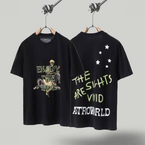 款号：Ts15 顶级品质 Travis Scott Cactus Jack Astroworld演唱会复古艺术字母印花短袖T恤 做工精美 走线流畅 原版开模 工