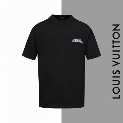 款号#Z64 Lv签名重工刺绣圆领短袖 Louisvuitton官网一致款式 面料：32支双纱280克纯棉面料 同缸同色织染螺纹 颜色一致 工艺：进口机器十万针