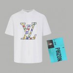 上新款号 B198 Louis Vuitton 路易威登 官网走秀款 lv大师亲手设计潮牌新品印花圆领短袖T恤 时尚又个性 超级百搭好看的一款 男女同款 人手必