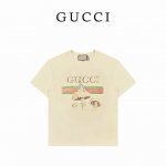 本地自取170 gucci 古驰 经典字母Logo蘑菇印花T恤 2024早春系列高克重短袖 选用客供定制针织100%纯棉面打造,面料手感细腻，厚实有质感的纯棉布