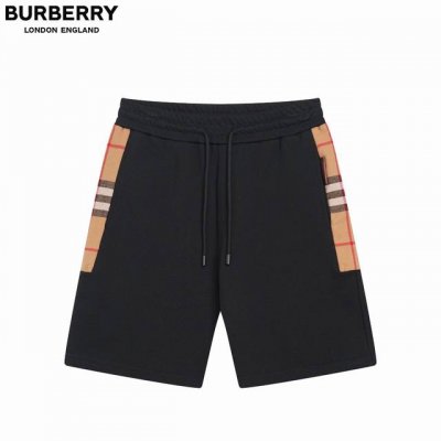 burberry 巴宝莉 侧边网格线条短裤 纯棉高品质面料、特别手感、超级质感 舒适柔软透气 休闲宽松版型 潮流男女同款 颜色： 黑色 码数： Xs Ｓ Ｍ L