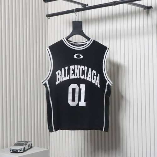 balenciaga巴黎世家毛织嵌花篮球背心 Yb购入打版，采用定制定织高模量人造丝，面料舒适柔软， 亲肤透气，通过Nmmo溶剂纺丝工艺制成纤维强度达 3.5C
