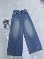 细节实拍 夏季新款薄阔腿裤，复古调洗水高温捷克烫钻工艺 轻薄 软～软～软 牛仔，显瘦一绝版型跨大腿粗的妹子都轻松驾驭的一款，自留补单款推荐 Smlxl