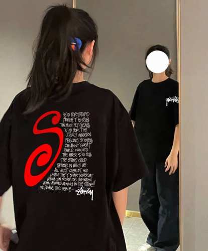 a351#P60 stussy 斯图西Tough Gear圆领短袖半袖T恤 面料采用260克精梳纯棉面料 双线二本针压线 久洗不变形 原版定制三标 高端进口印花