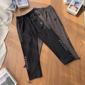 Adidas 阿迪达斯三叶草春秋长裤全刺绣标专柜款运动束脚裤 定制专柜70D尼龙四面弹一分格透气防水珠面料 90%锦纶 10%氨纶三标一至专柜裤脚弹力绳 全刺绣