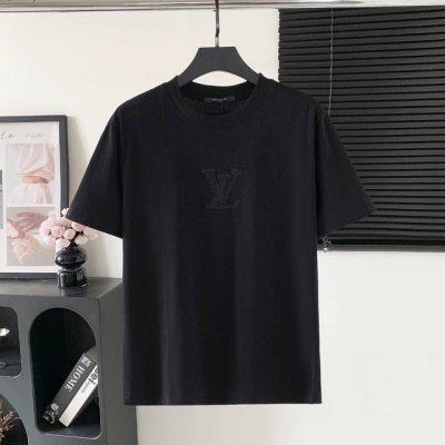 款号 W853 louis Vuitton 路易威登 Lv Logo 刺绣字母短袖 logo标识精致 原版面料 官方同款 短袖T恤 定制280克同缸染纯棉双纱面