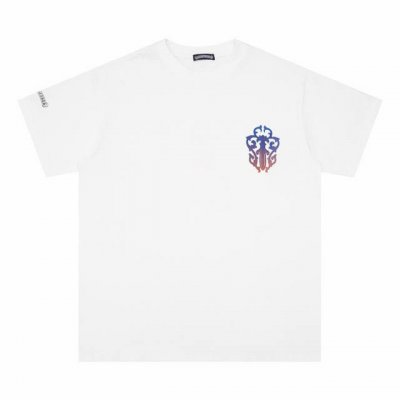 高版本Chrome Hearts 克罗心 渐变宝剑马蹄印花短袖！面料使用 克全棉双纱面料 区别于市场低克重普通货 ，纹路清晰可见，质感柔软细腻光滑，垂感十足！有