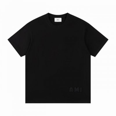 全国首家定染版本 Ami 艾米 2025Ss下摆刺绣章仔短袖T恤 全网首家定染100%无色差版本 区别市面拿相近颜色随便做货的快餐货 欢迎对比 和专柜有色差承诺