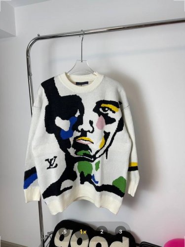 款号：Hmy59# Louis Vuitton 路易威登男士双线提花针织工艺 人脸Lg清晰可见.非常简洁大方 不挑人 真的特别棒 随便搭什么都时尚感倍佳 做工细