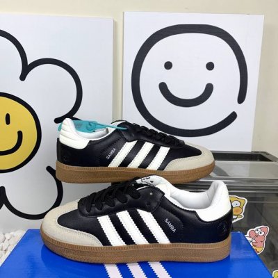 德训Hy009黑灰 Adidas Originals Samba Og 轻松脚感 低帮板鞋 男女同款 尺码36-44