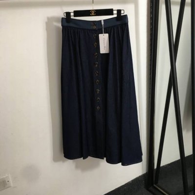 款号20252062 Dio*新款 字母单排扣高腰显瘦牛仔半裙，蓝色，S-Xl， M码；腰围72，长81