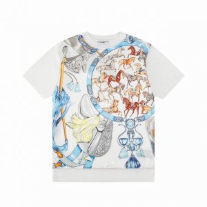 120 Hermes 爱马仕 针织衫圆领短袖 升级，灵感源自八十年代复古 原版面料 官方同款 圆领针织衫T恤 定制 网纱毛衣针织面料 手感非常舒服 春夏最新砖柜
