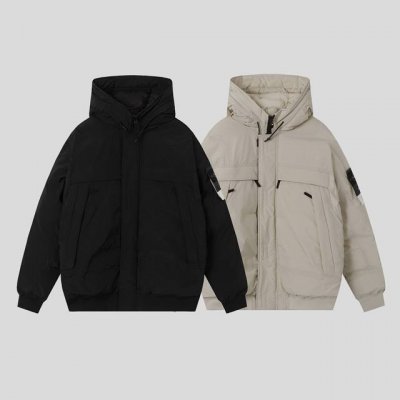 现货 Std02 20Fw 40826 Micro Reps Down Jacket Topstoney 棉服 颜色：黑色 鸽灰 码数：M L Xl 2Xl