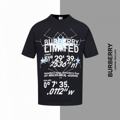 款号#Z38 巴宝莉星星字母数字印花圆领短袖 Burberry 官网一致款式 面料：32支双纱280克纯棉面料 同缸同色织染螺纹 颜色一致 工艺：进口机器白墨直