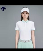 25夏 女士高尔夫衫Descente迪桑特Women’S Training Tough短袖polo 经典翻领版型、后背弧形裁剪，巨S型苗条 冰感无痕舒适面料触，
