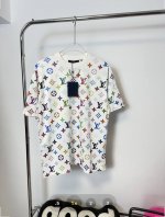 款号：Hmy83# Lv 路易威登最新村上隆白三彩链条简约设计短袖T恤 正儿八经270克纯棉双砂面料 所有面料均已提前做过缩水 品质第一 所见即所得 不会洗一次