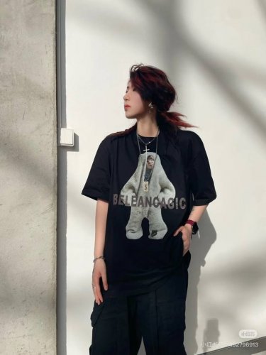 顶级版本 巴黎世家25Ss小孩娃娃直喷印花短袖 balenciaga巴黎世家 面料采用260G巴黎专用双纱*高克重1比1双纱罗纹 前后幅采用进口康丽直喷机直喷白