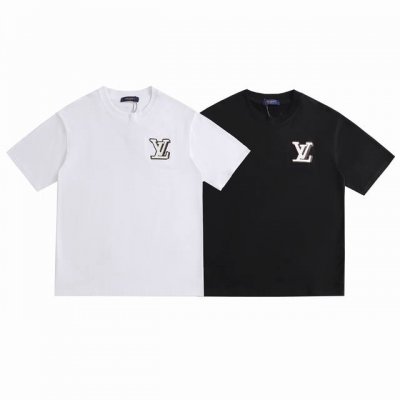 8073# 面料260克100%双纱棉 Lv贴皮字母绣花 尺码S M L Xl