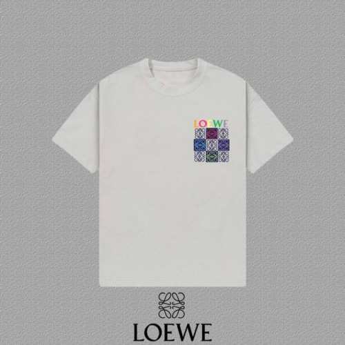 loewe 罗意威] 2025Fw短袖T恤 Logo印花 高端26S双纱300克面料 重磅面料 定制拉架罗纹同缸同染 三标齐全 男女同款 颜色：黑色 白色 灰色