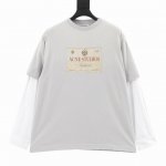 Acne Studios 25Ss 复古拼接假两件长袖T恤 印花采用康利数码直喷 衣服上半部分是喷马骝洗水喷砂的做法 领口减坏磨破的 领标都是定的 袖口这些都是